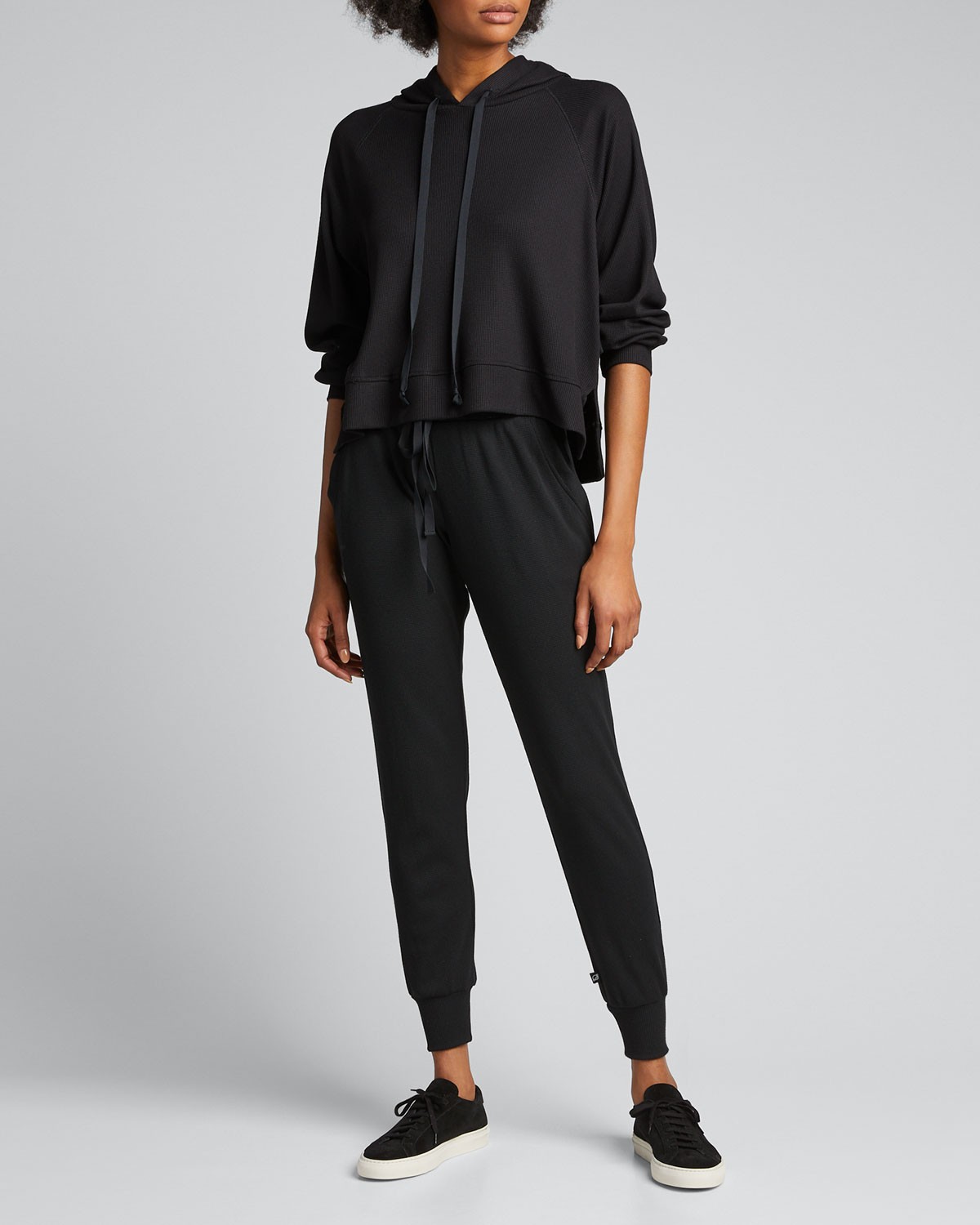 Terez Waffle Knit Hoodie Sweatshirt