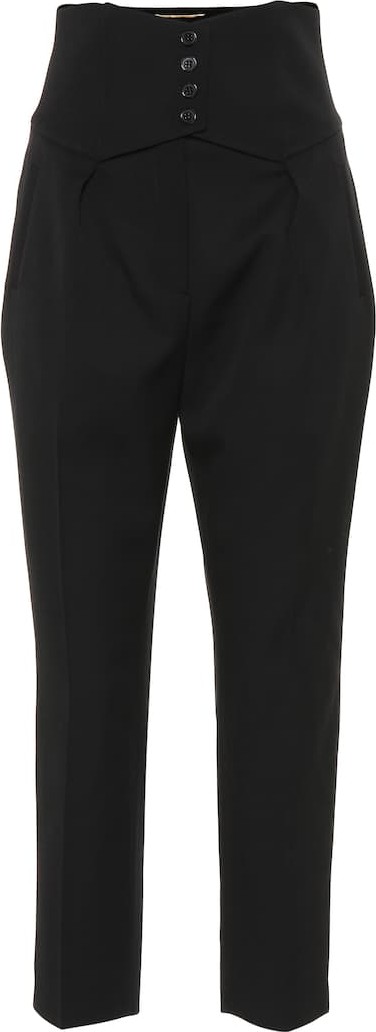 Saint Laurent High-rise straight wool pants