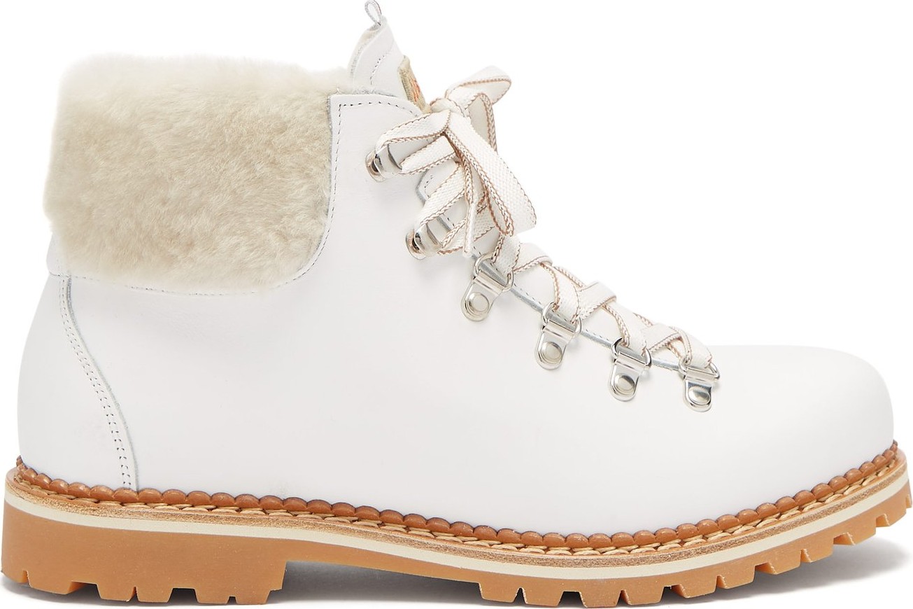 Montelliana Margherita shearling-trimmed leather boots