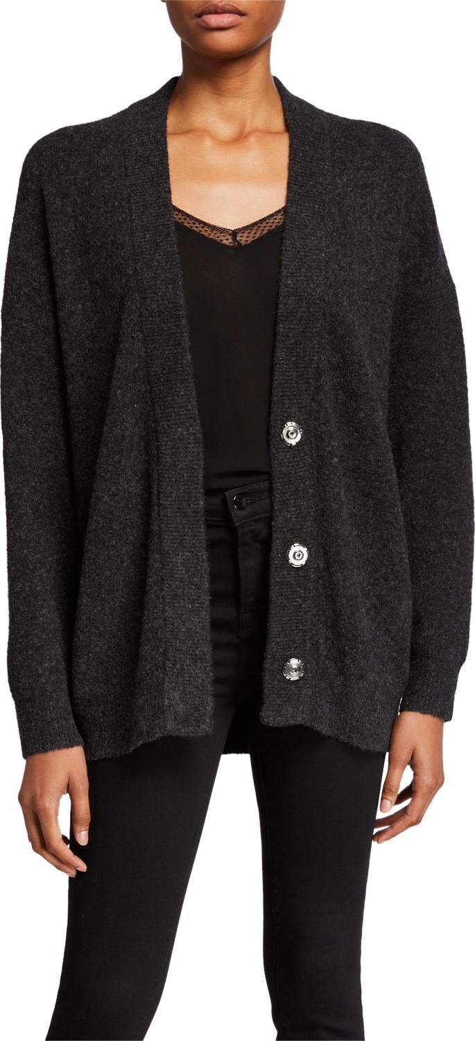 IRO Aelta Wool Snap-Front Sweater