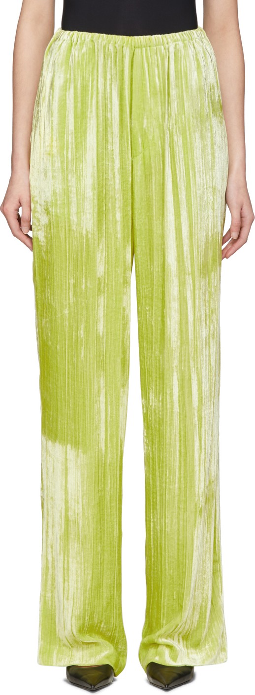 Balenciaga Yellow Velvet Pyjama Suit Trousers