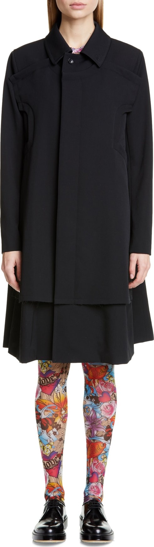 Comme Des Garcons Trompe L'Oeil Wool Coat