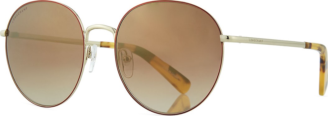 Longchamp Round Metal Gradient Sunglasses