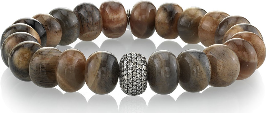 Sheryl Lowe Sunstone & Single Diamond Donut Bracelet