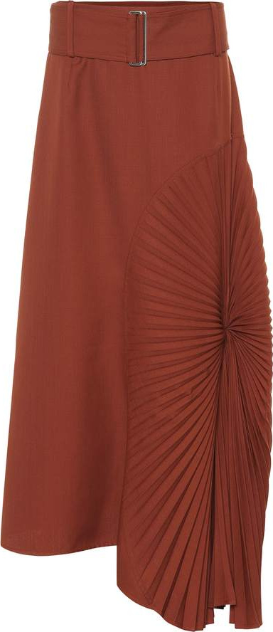 Victoria Beckham Belted wool skirt