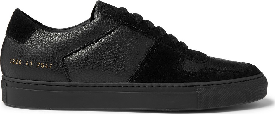 Common Projects BBall Full-Grain Leather and Suede Sneakers