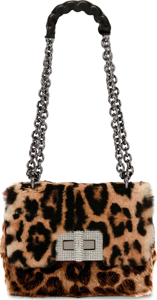 TOM FORD Natalia Large Soft Leopard Fur Shoulder Bag