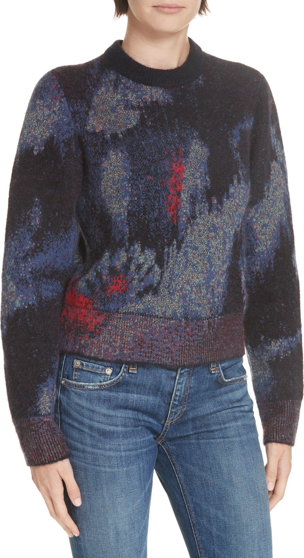 Rag & Bone Fleur Metallic Jacquard Sweater
