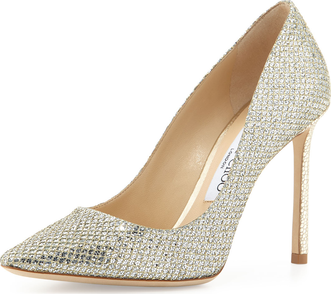 Jimmy Choo Romy Glitter Pointed-Toe 100mm Pump