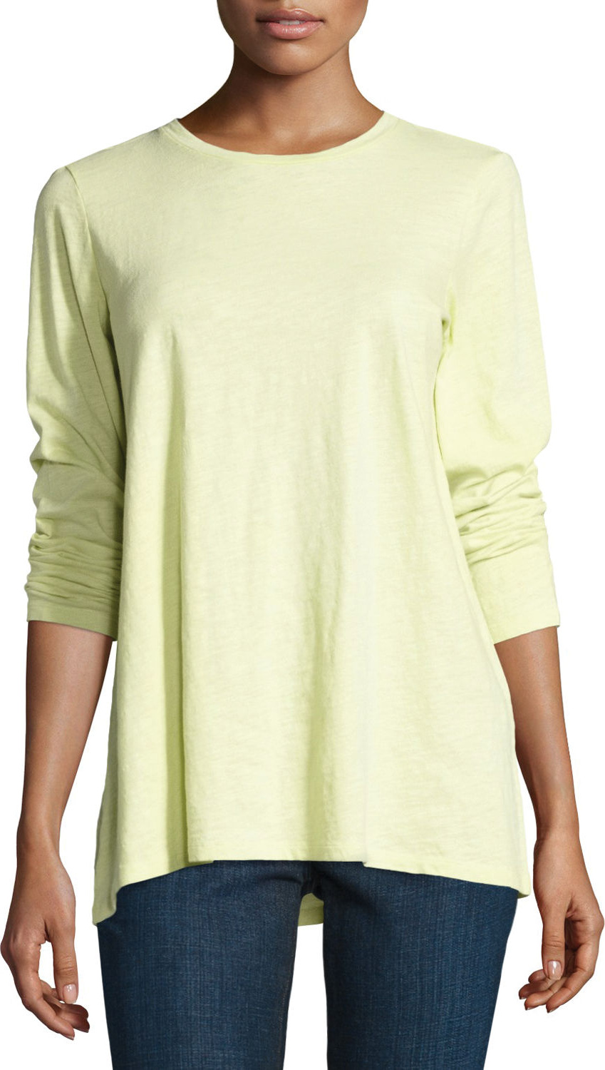 Eileen Fisher Long-Sleeve Slubby Organic Jersey Top