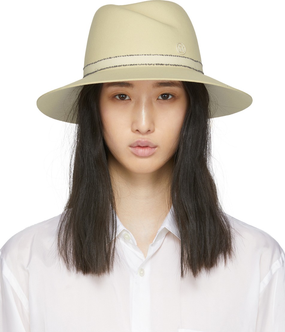 Maison Michel Off-White Felt Virginie Fedora