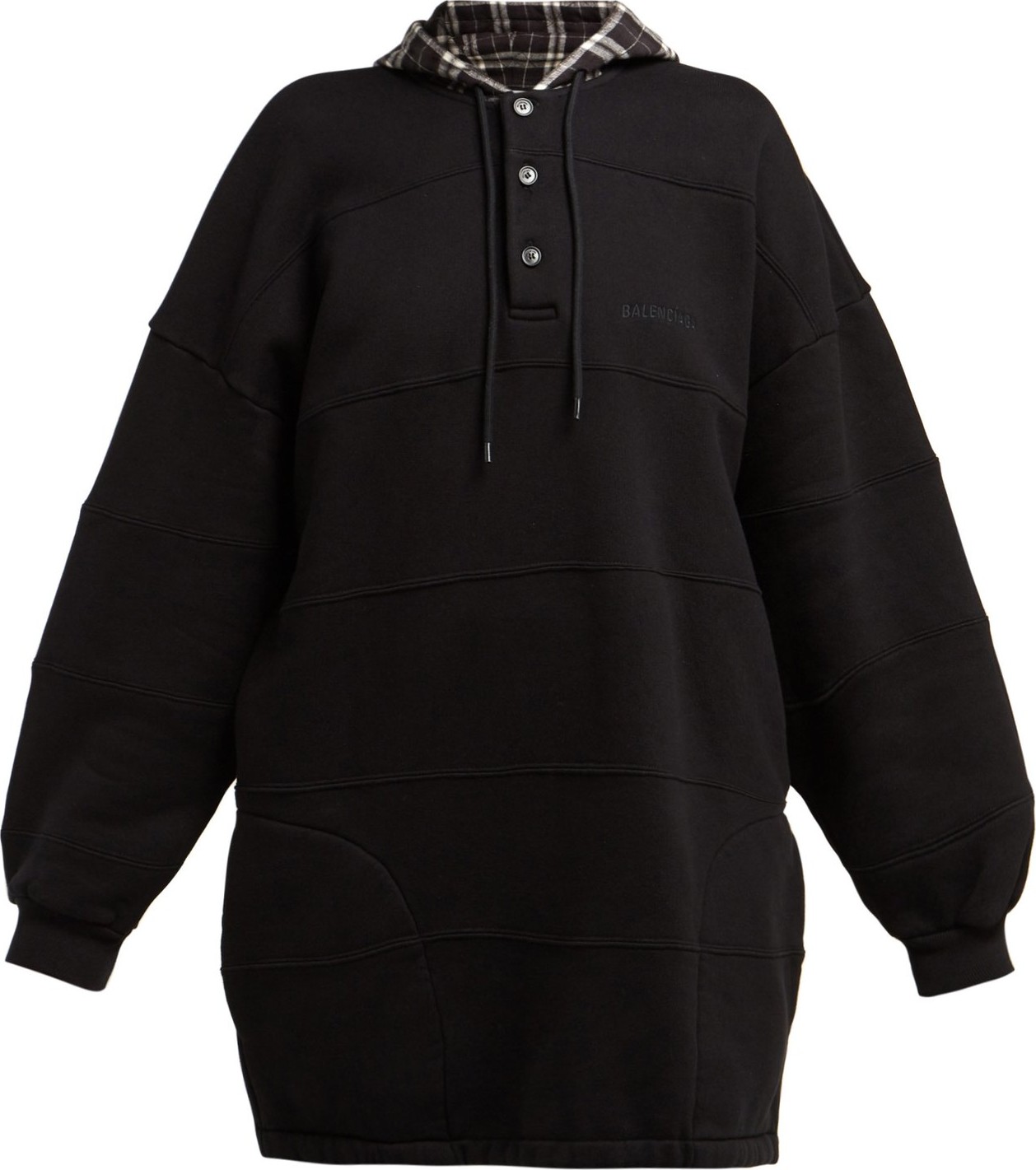 Balenciaga Panelled hooded cotton sweatshirt