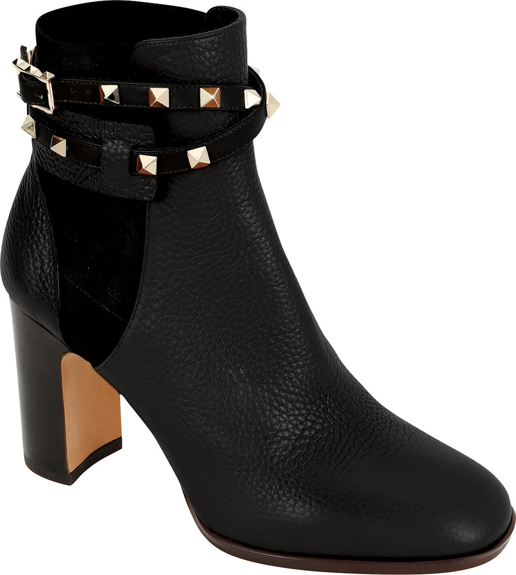 Valentino Rockstud Block-Heel Chelsea Boots