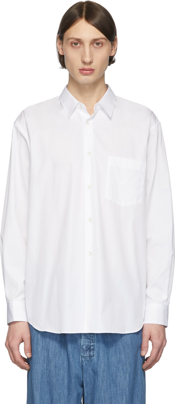 Comme Des Garcons White Poplin Shirt