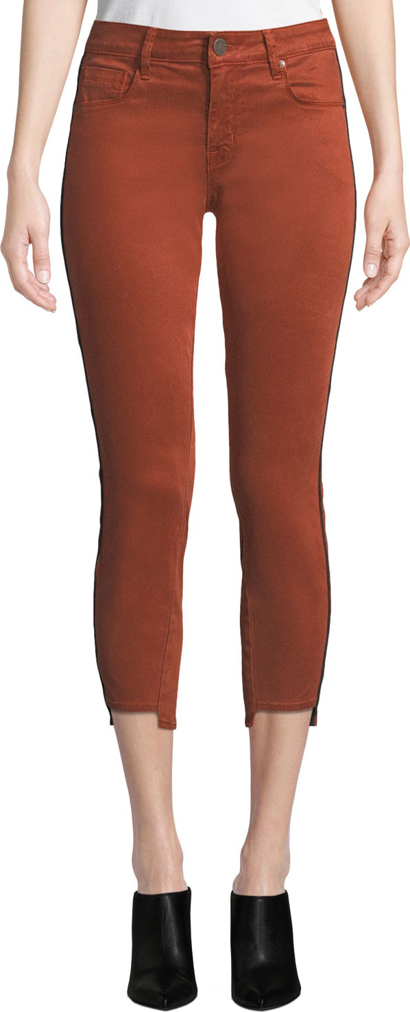 Parker Smith Twisted-Seam Skinny Cropped Pants w/ Step-Hem