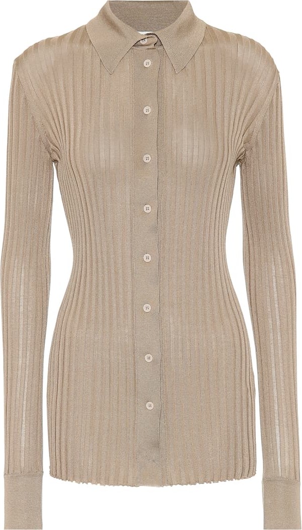 Bottega Veneta Ribbed-knit silk shirt