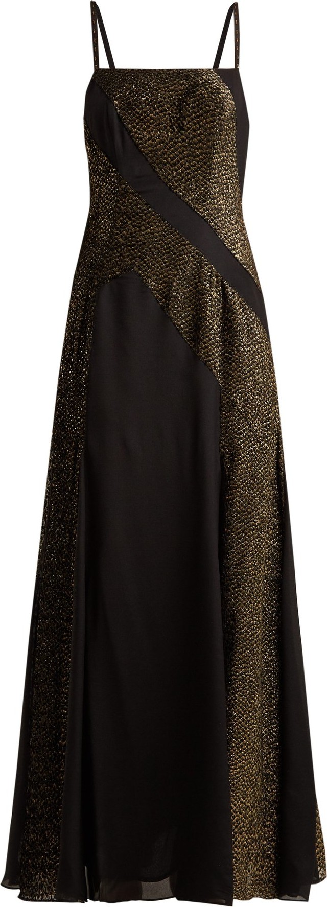 Zeus + Dione Martina crepe and devoré velvet dress