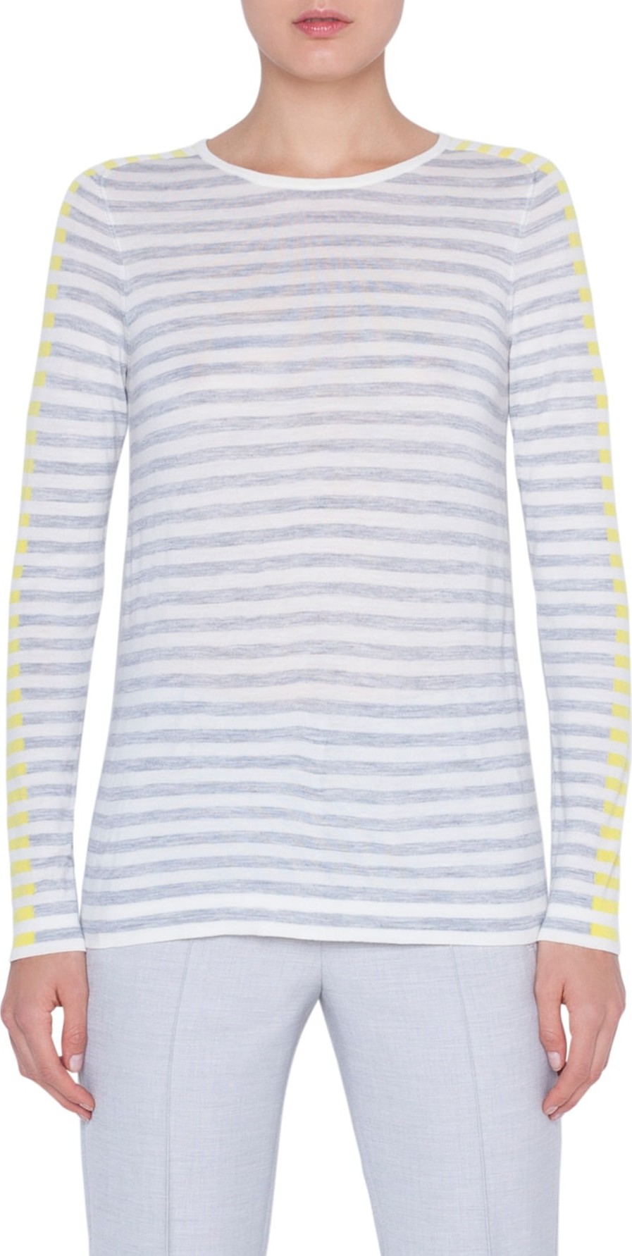 Akris Punto Multicolor Stripe Knit Pullover