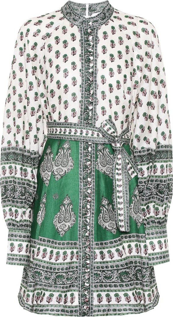 Zimmermann Amari printed linen minidress