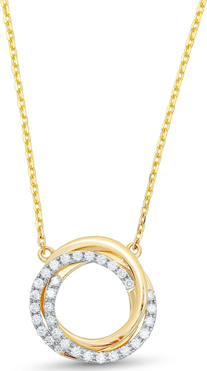 Frederic Sage Small Twist Diamond Halo Necklace in 18K Yellow Gold