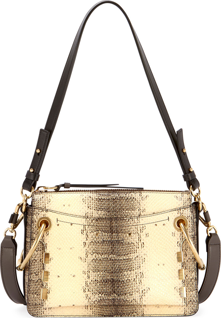 Chloe Roy Small Embossed Leather Satchel Bag