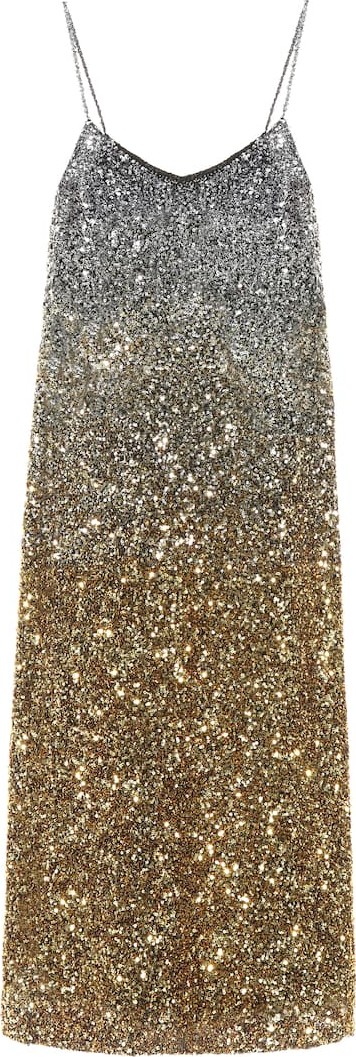 Dries Van Noten Sequinned slip dress