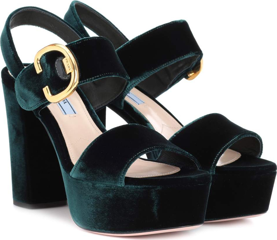 Prada Velvet platform sandals