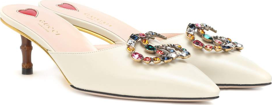 Gucci Embellished leather mules