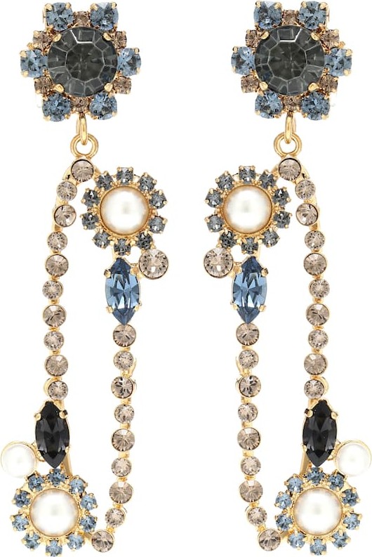 Erdem Embellished clip-on earrings