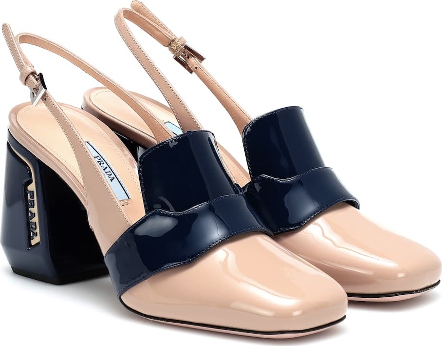 Prada Patent leather slingback pumps