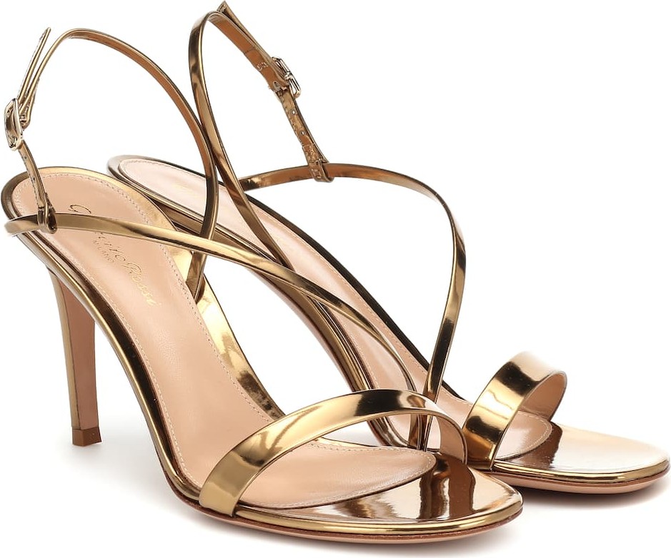 Gianvito Rossi Manhattan metallic leather sandals