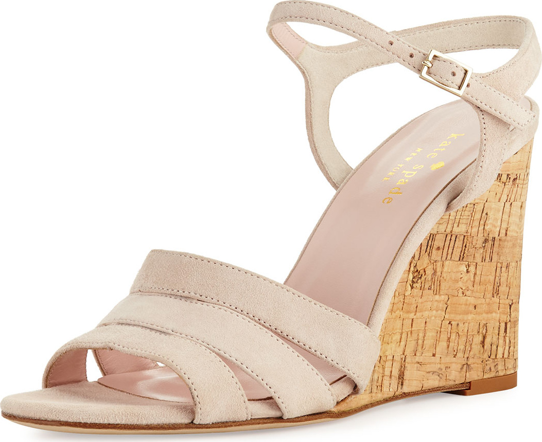 Kate Spade New York tamara cork wedge sandal, blush