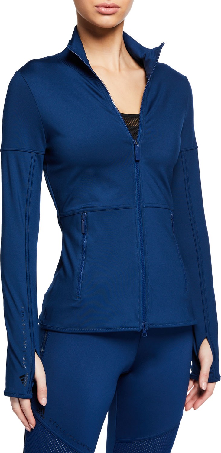 Adidas By Stella McCartney Performance Essentials Mid-Layer Zip-Front Active Top Adidas By Stella McCartney Performance Essentials Mid-Layer Zip-Front Active Top