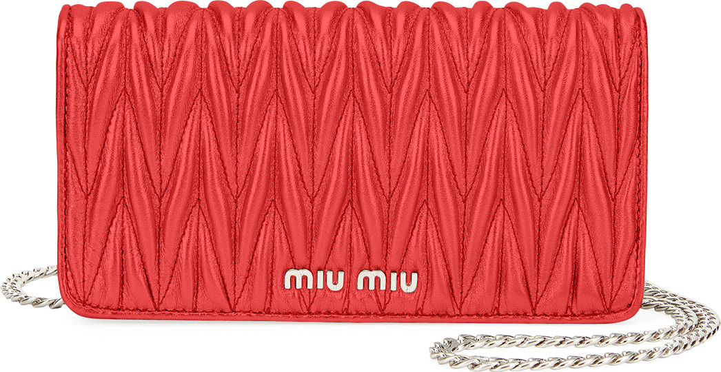 Miu Miu Matelassé Wallet On A Chain