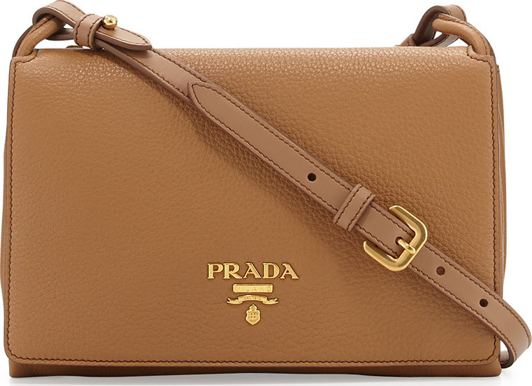 Prada Small Leather Double-Gusset Shoulder Bag