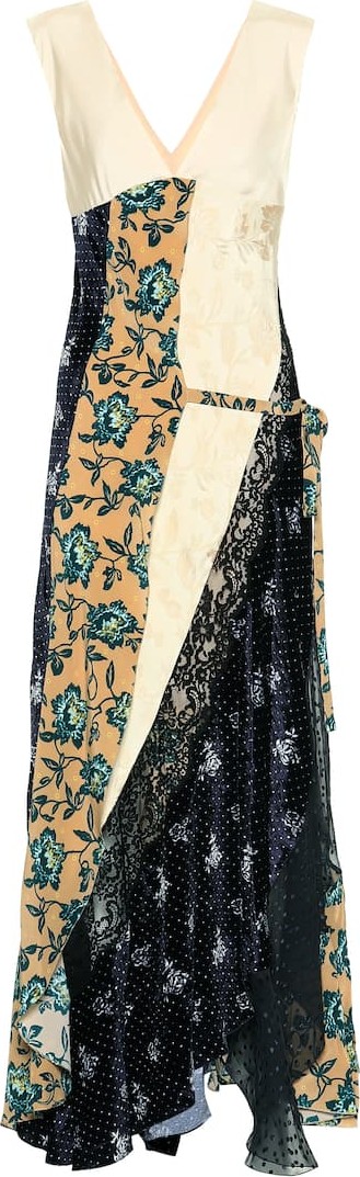Chloe Patchwork silk midi dress