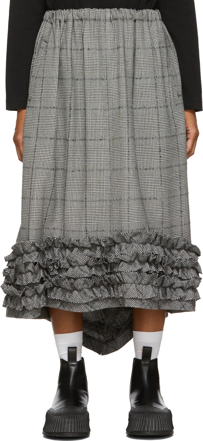 Tricot Comme des Garçons Black & White Glen Check Skirt