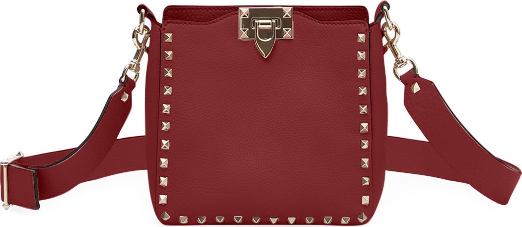 Valentino Rockstud Mini Vitello Stampa Leather Hobo Bag