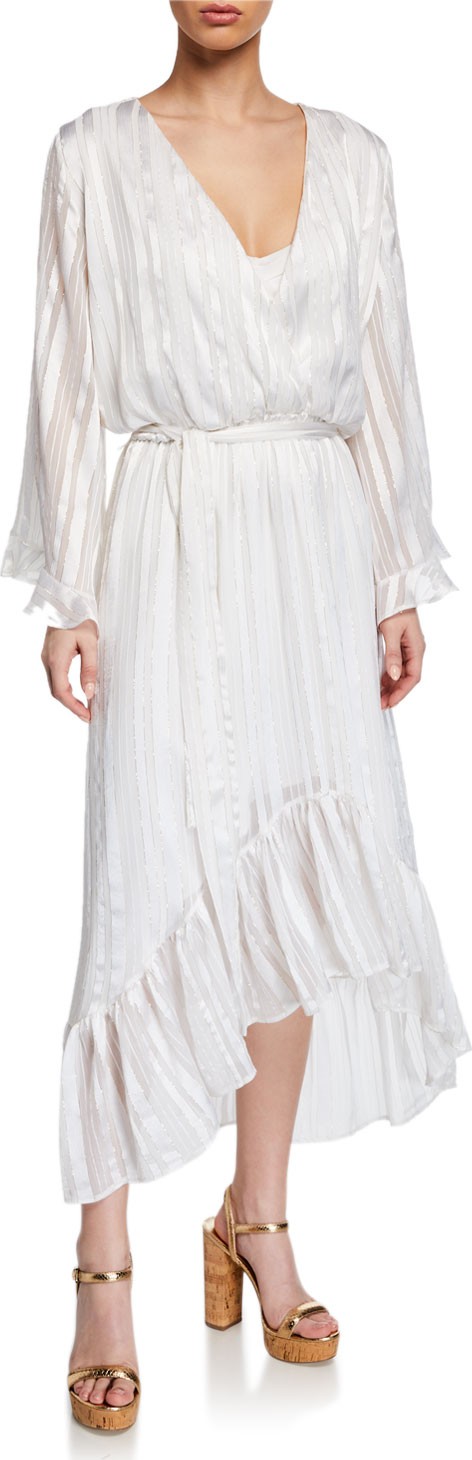 Melissa Odabash Metallic Striped Maxi Dress