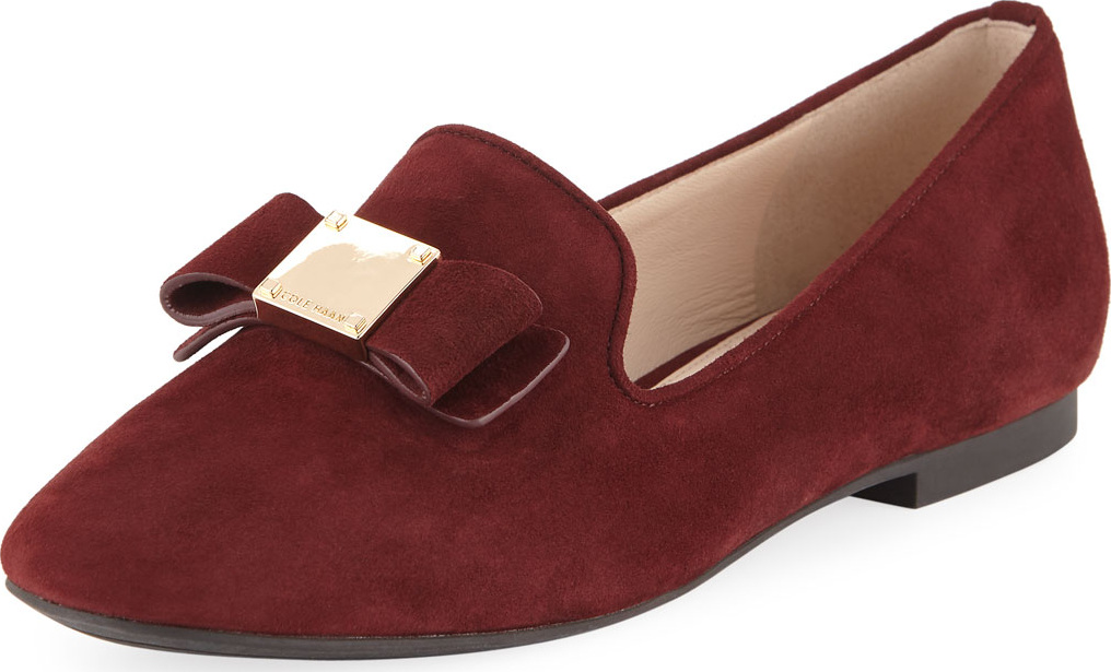 Cole Haan Tali Grand Suede Bow Loafers