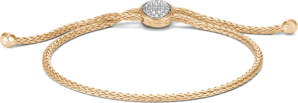 John Hardy 18k Classic Chain Pull-Through Bracelet w/ Diamonds