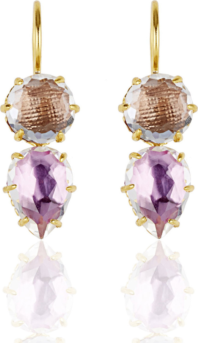 Larkspur & Hawk Caterina Round Pear Earrings, Fawn/Rose