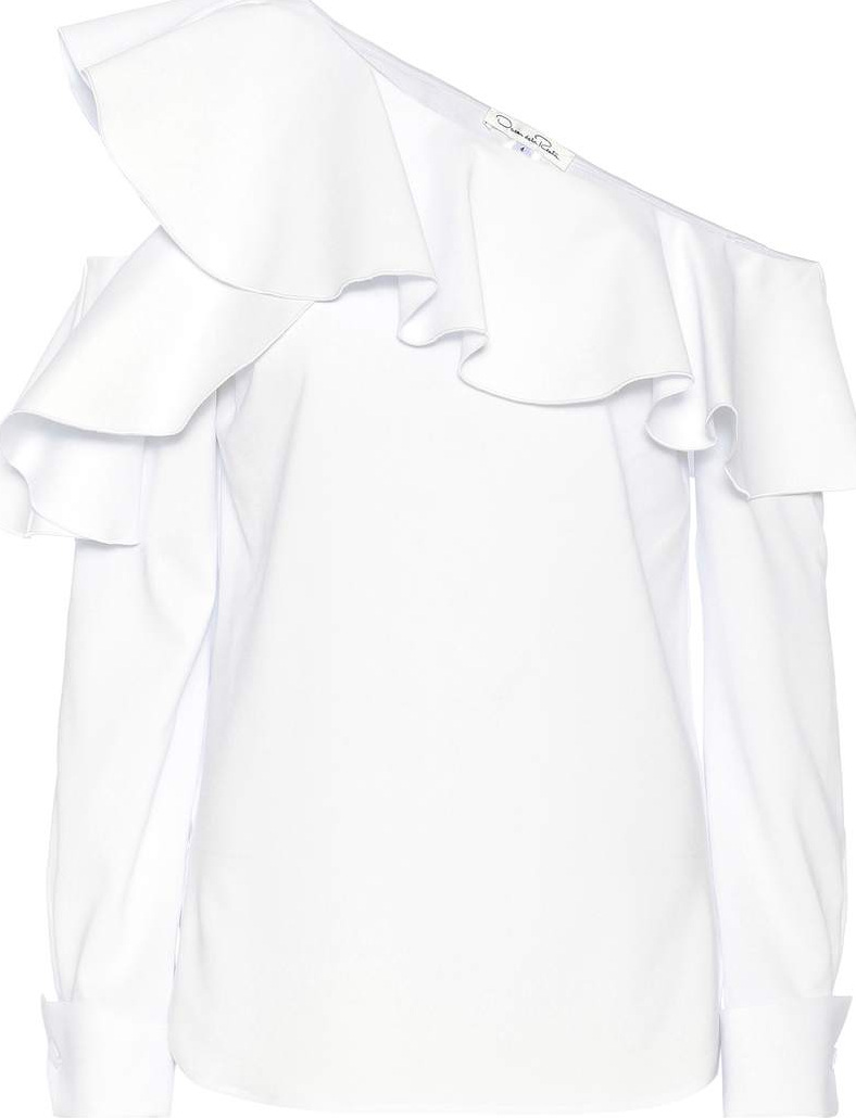 Oscar De La Renta Ruffled silk top