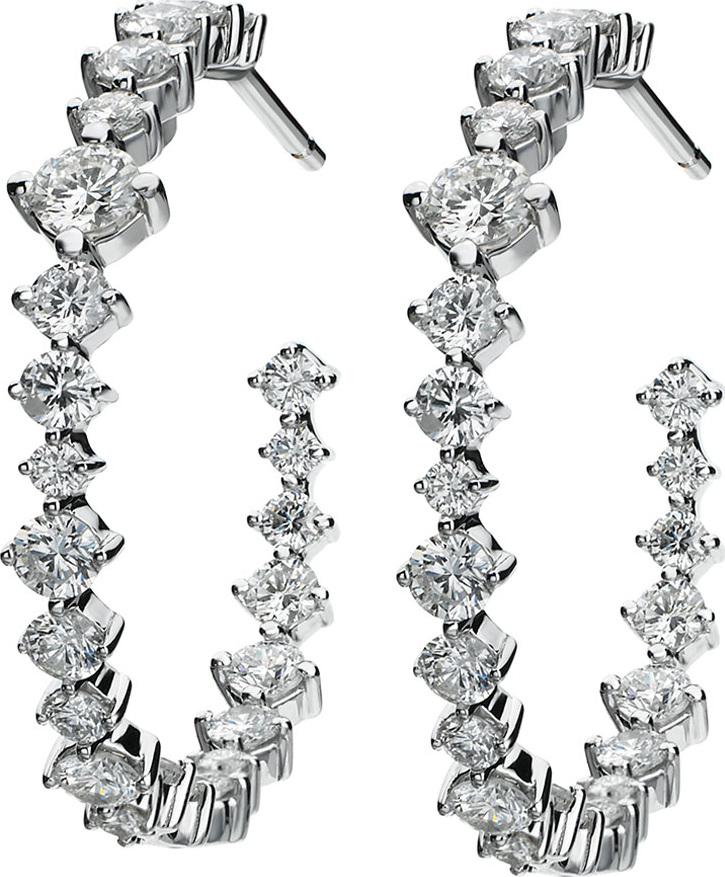 Maria Canale Hoops Mixed-Size Diamond Earrings