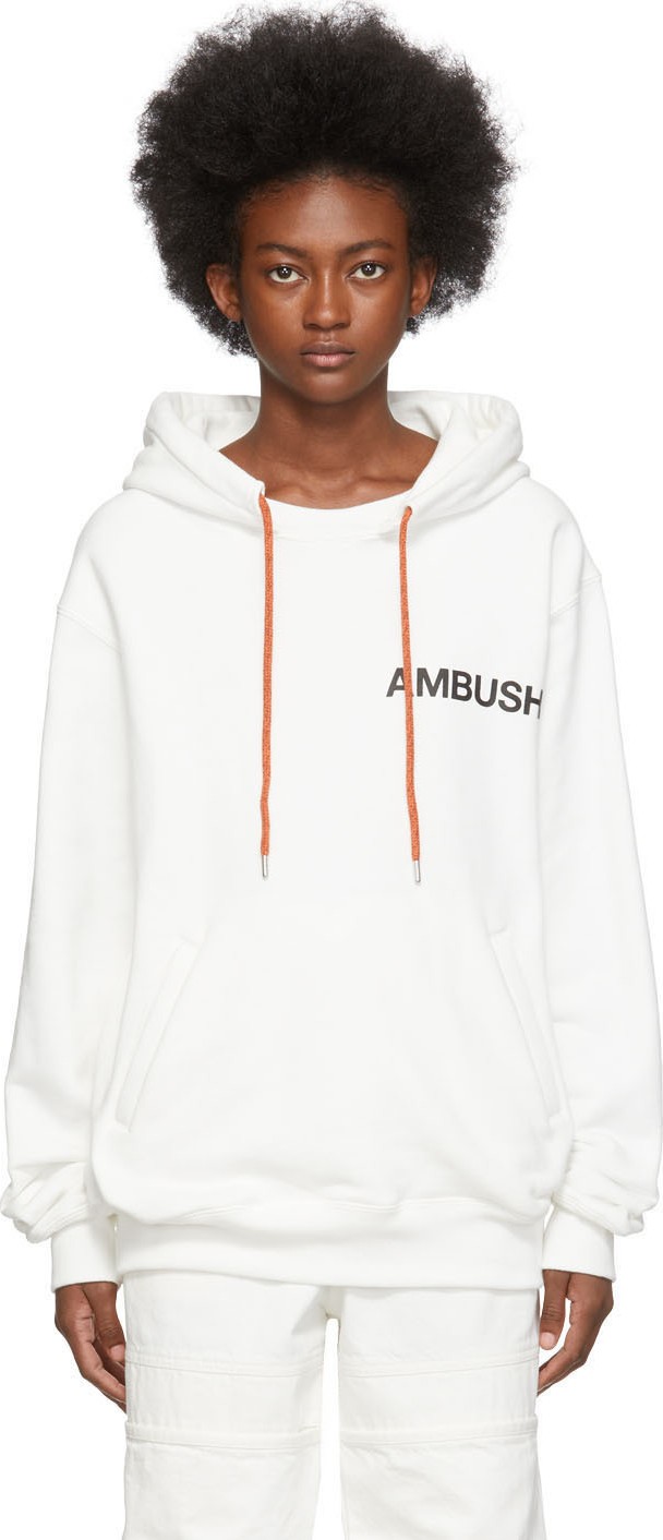 Ambush SSENSE Exclusive White Logo Hoodie