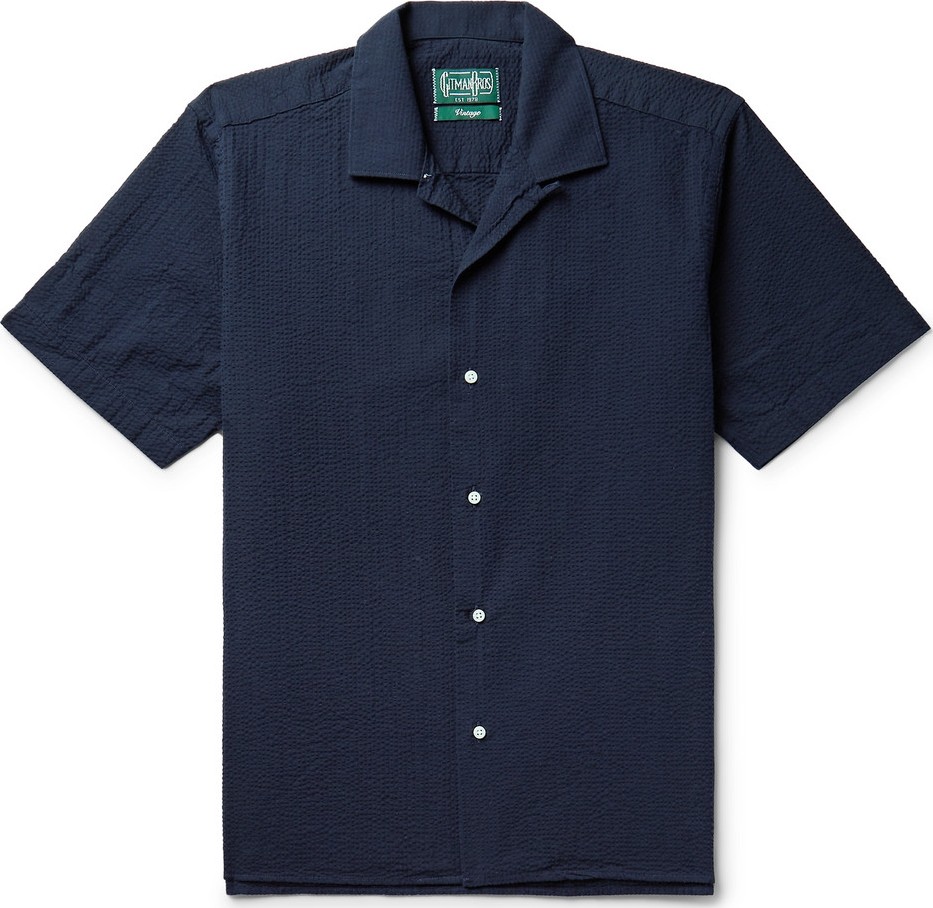 Gitman Vintage Camp-Collar Cotton-Seersucker Shirt