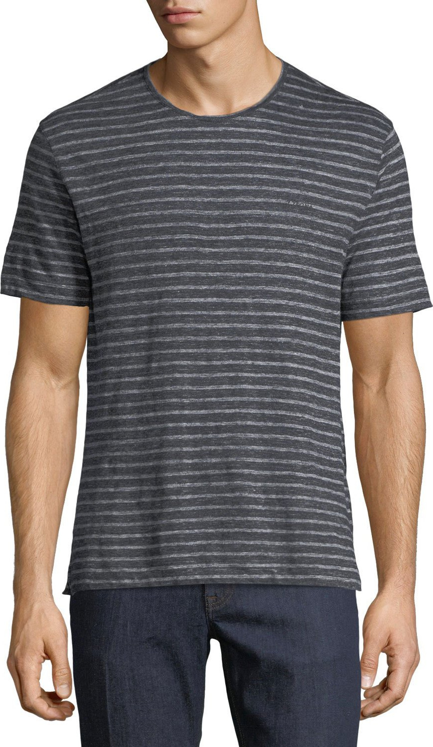 Z Zegna Striped Linen T-Shirt