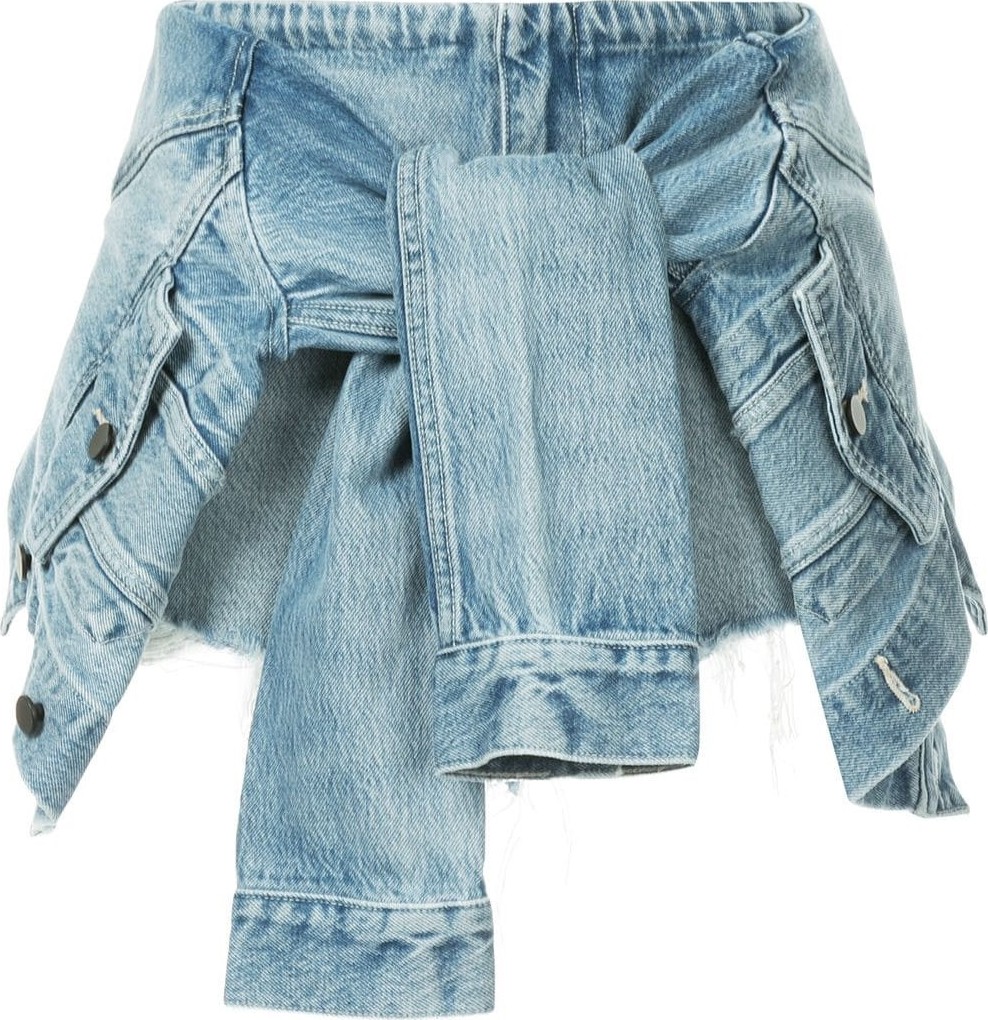 T By Alexander Wang denim skort with sleeve knot
