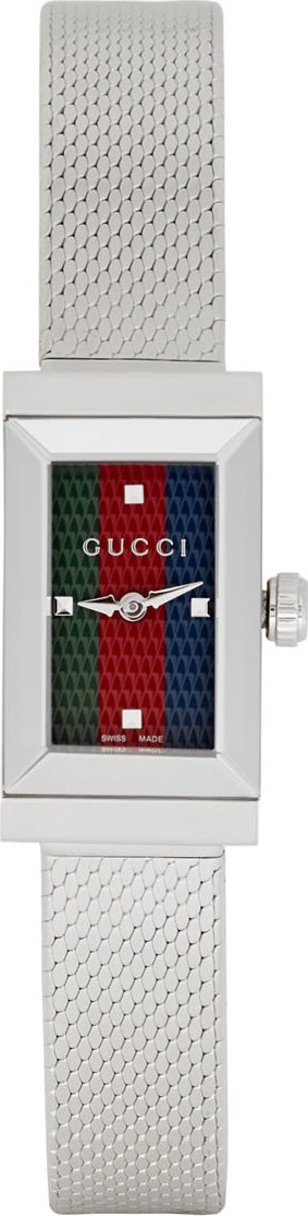 Gucci Silver G-Frame Slim Watch