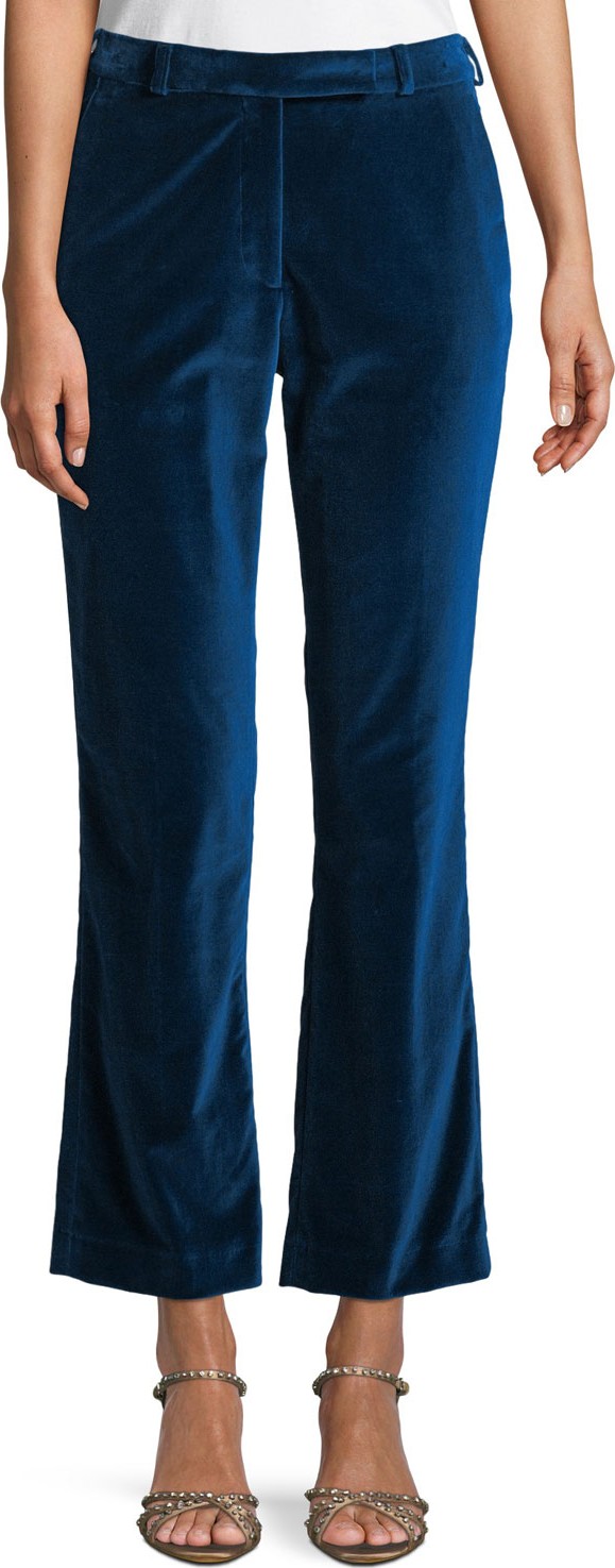 Etro Flared-Leg Velvet Ankle Pants